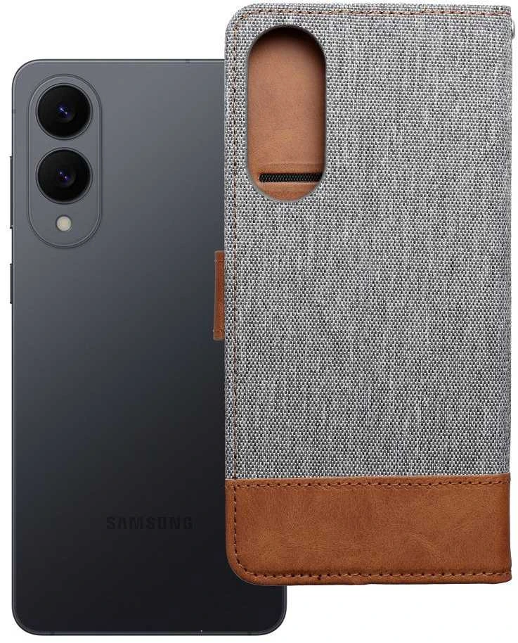 Dėklas Oem JEANS Book skirtas Samsung Galaxy S25 Edge pilkos spalvos