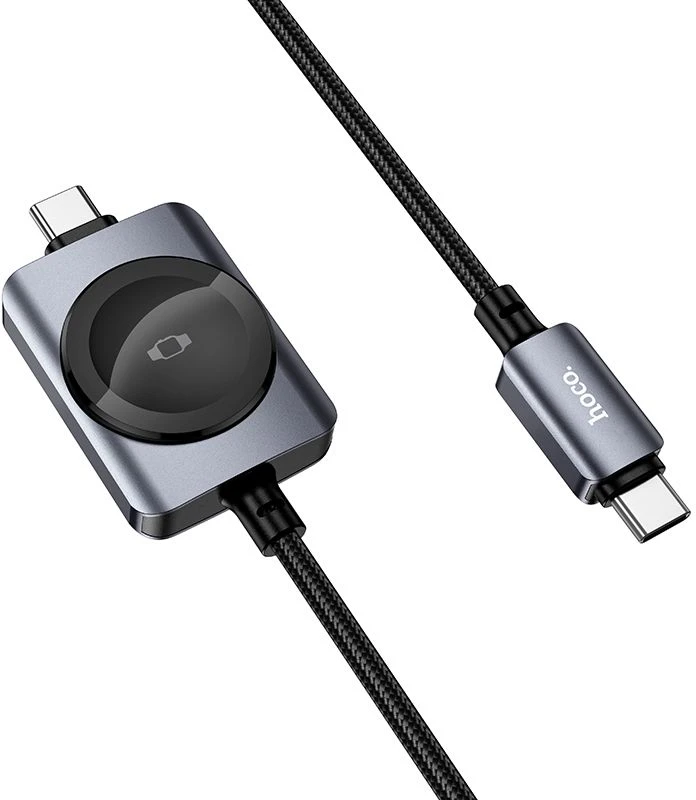 Hoco USB C į USB C PD100W laidas su iWatch įkrovimo funkcija 1.2 m CW66 juodas