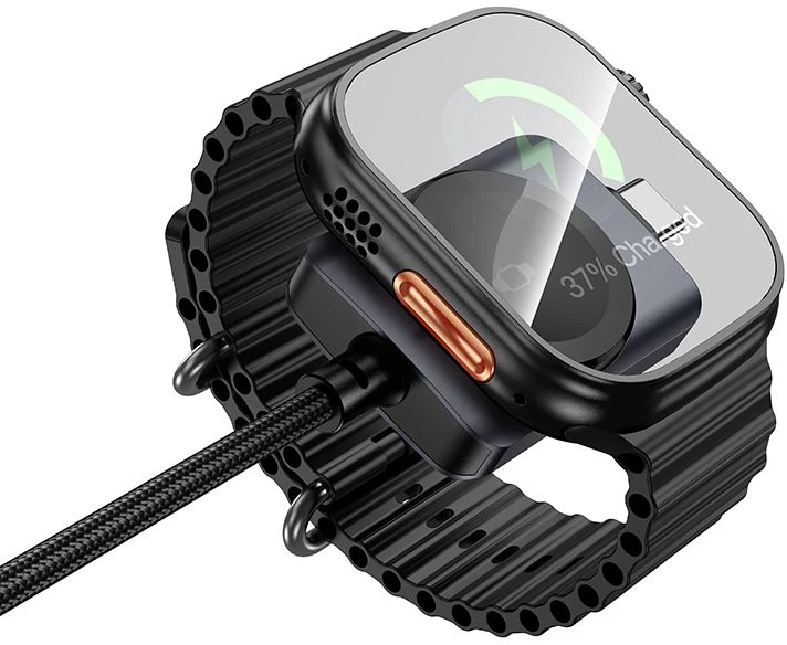 Hoco USB C į USB C PD100W laidas su iWatch įkrovimo funkcija 1.2 m CW66 juodas