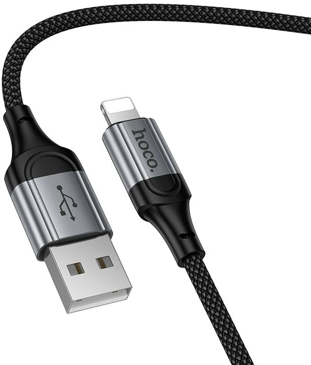 USB A – Lightning laidas Hoco PD 2,4A 1,5 m X121 juodas