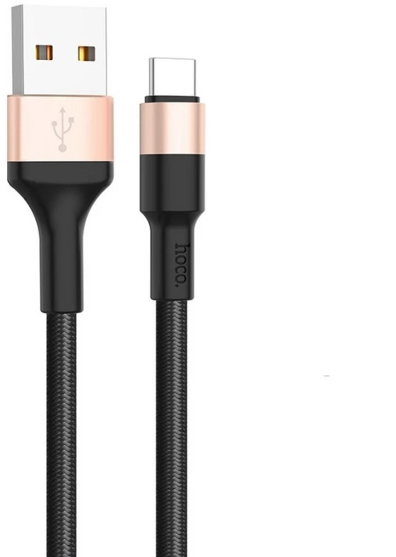 USB kabelis Hoco X26 Type-C 1.0m juodas-auksinis