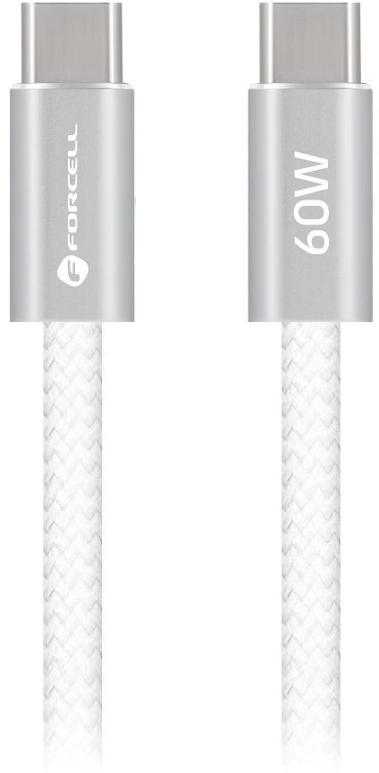 USB C į USB C laidas Forcell F-Energy QC4.0 PD 3A 60W Cafule Color 1,2 m ACYH23 baltas