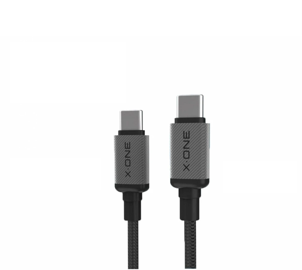 X-ONE TitanFlex data cable - type C to C - 5A max 240W 1,2 m juodas