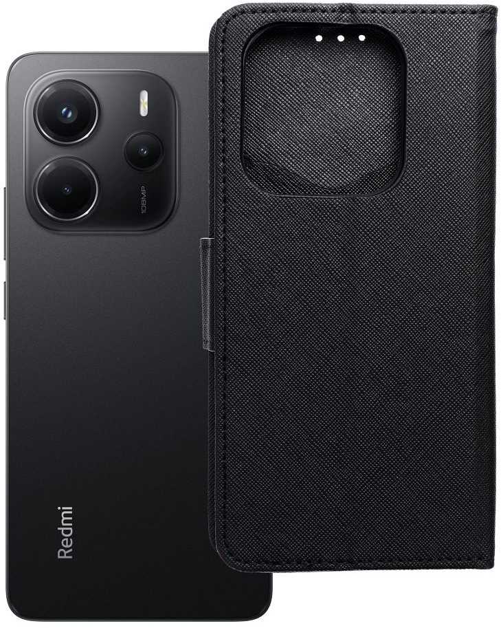 Oem FANCY Book dėklas skirtas Xiaomi Redmi Note 14 4G juodos spalvos