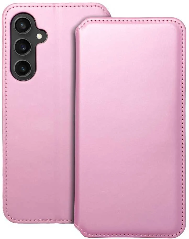 Oem DUAL POCKET Book dėklas skirtas Samsung Galaxy S23 FE rožinės spalvos