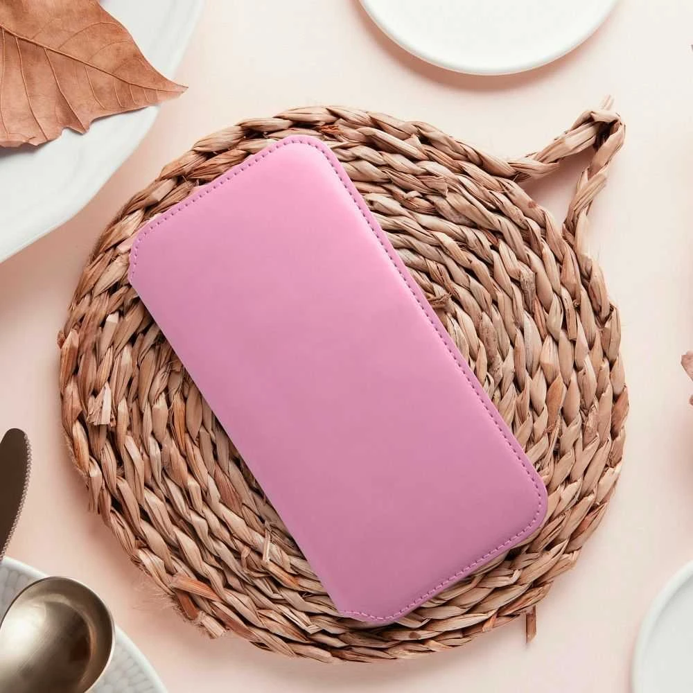 Oem DUAL POCKET Book dėklas skirtas Samsung Galaxy S24 FE rožinės spalvos