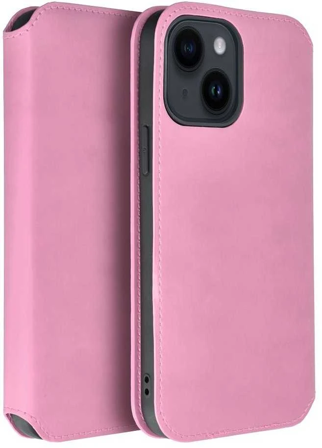 Oem DUAL POCKET Book dėklas skirtas Samsung Galaxy S24 FE rožinės spalvos