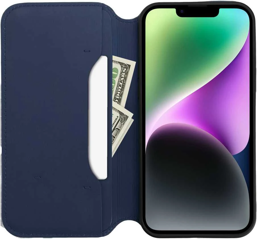 Oem DUAL POCKET Book dėklas skirtas Samsung Galaxy S24 Plus mėlynos spalvos