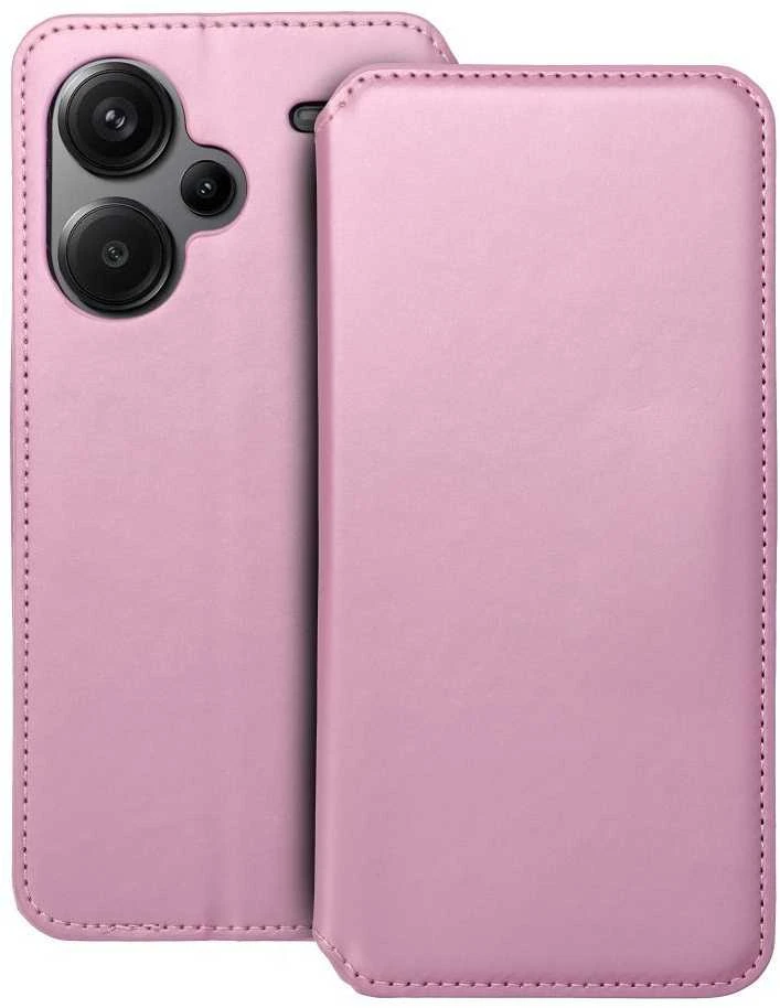 Oem DUAL POCKET Book dėklas skirtas Xiaomi Redmi Note 13 Pro Plus 5G rožinės spalvos