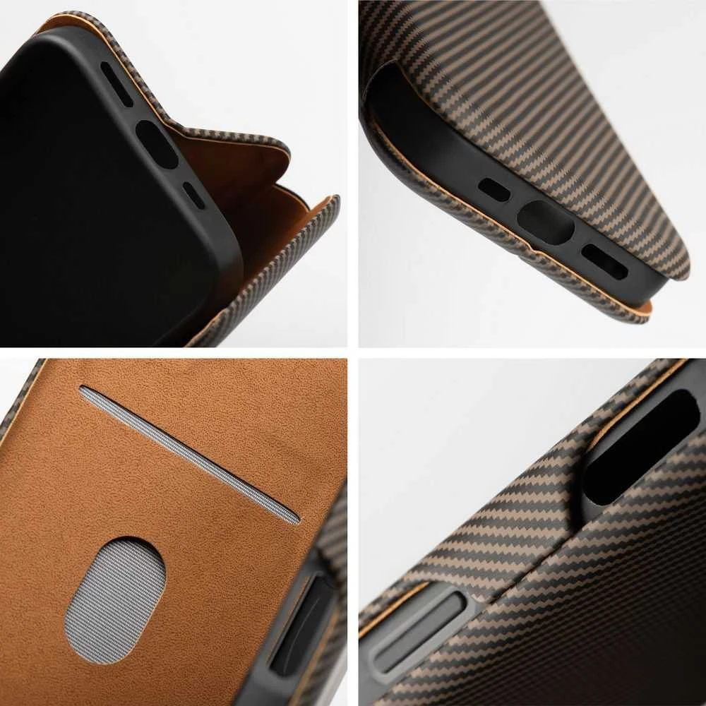 Oem FOLIO Side Magnet book dėklas skirtas Samsung Galaxy S25 PLUS rudos spalvos
