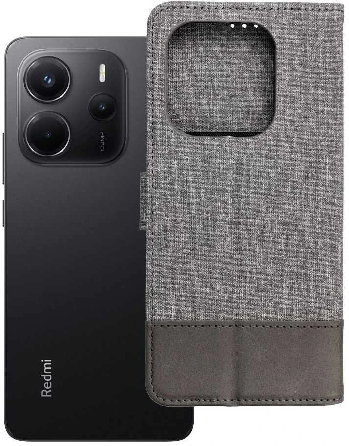 Dėklas Oem GOMMA Book skirtas Xiaomi Redmi Note 14 4G (GLOBAL - 164,84mm x 78,15mm x 8,16mm) pilkos spalvos