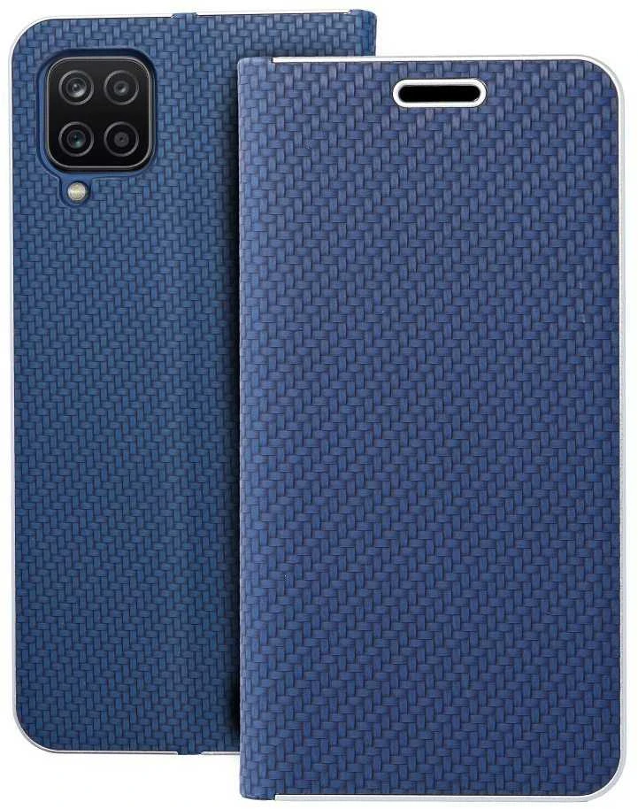 Dėklas Forcell Oem LUNA Book Carbon skirtas Samsung Galaxy A12 / M12 mėlynos spalvos