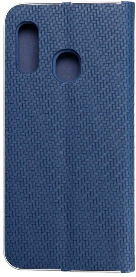 Dėklas Oem LUNA Book Carbon skirtas Samsung Galaxy A20e mėlynos spalvos