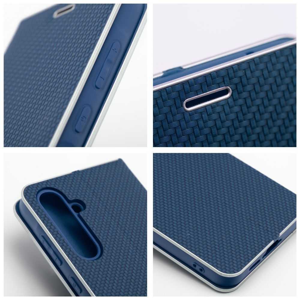 Dėklas Oem LUNA Book Carbon skirtas Samsung Galaxy A35 5G mėlynos spalvos