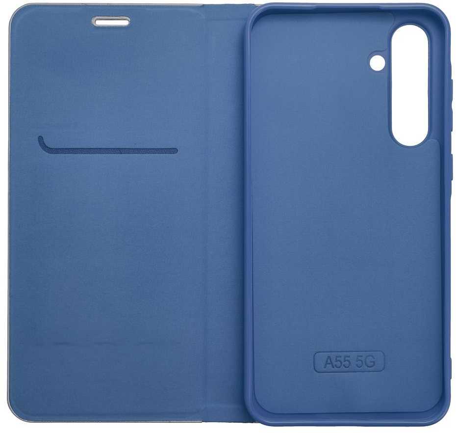 Dėklas Oem LUNA Book Carbon skirtas Samsung Galaxy A35 5G mėlynos spalvos