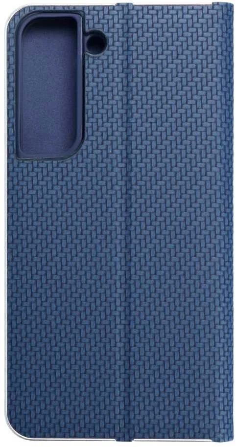Forcell Oem LUNA Book Carbon dėklas, skirtas Samsung Galaxy S22, mėlynos spalvos
