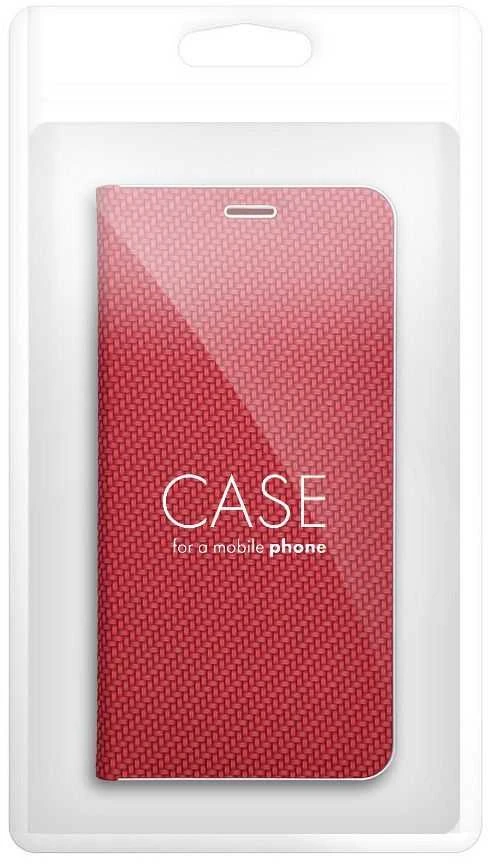 Dėklas Oem LUNA Book Carbon skirtas Samsung Galaxy S22 raudonas
