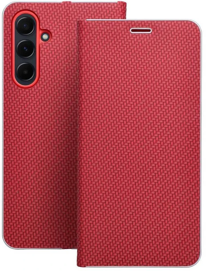 Dėklas Oem LUNA Book Carbon skirtas Samsung Galaxy S22 raudonas