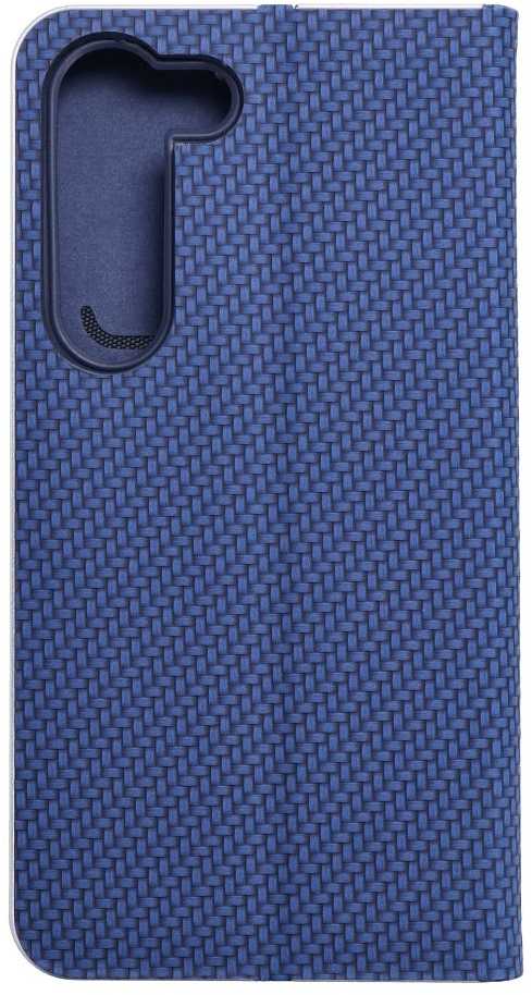 Dėklas Oem LUNA Book Carbon skirtas Samsung Galaxy S23 mėlynos spalvos