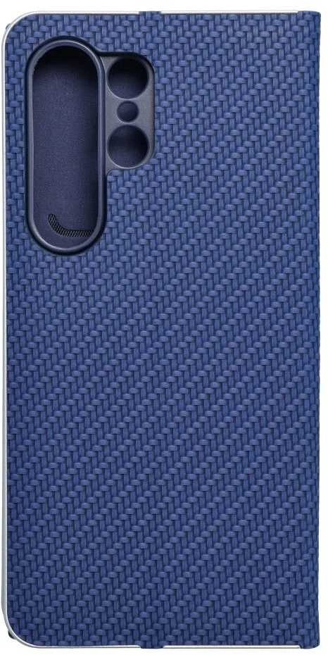 Dėklas Oem LUNA Book Carbon skirtas Samsung Galaxy S24 Ultra mėlynos spalvos