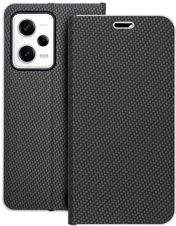 Dėklas Oem LUNA Book Carbon skirtas Xiaomi Redmi Note 12 Pro 5G juodos spalvos