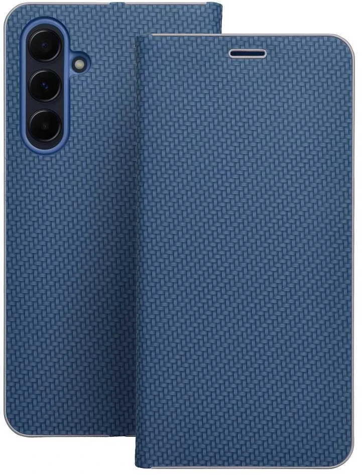 Dėklas Oem LUNA Book Carbon skirtas Xiaomi Redmi Note 13 Pro 4G / POCO M6 Pro 4G mėlynos spalvos