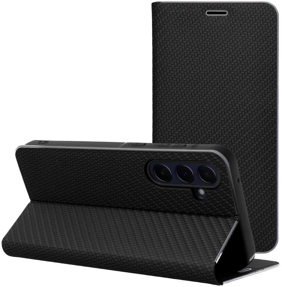 Dėklas Oem LUNA Book Carbon skirtas Xiaomi Redmi Note 13 4G juodos spalvos