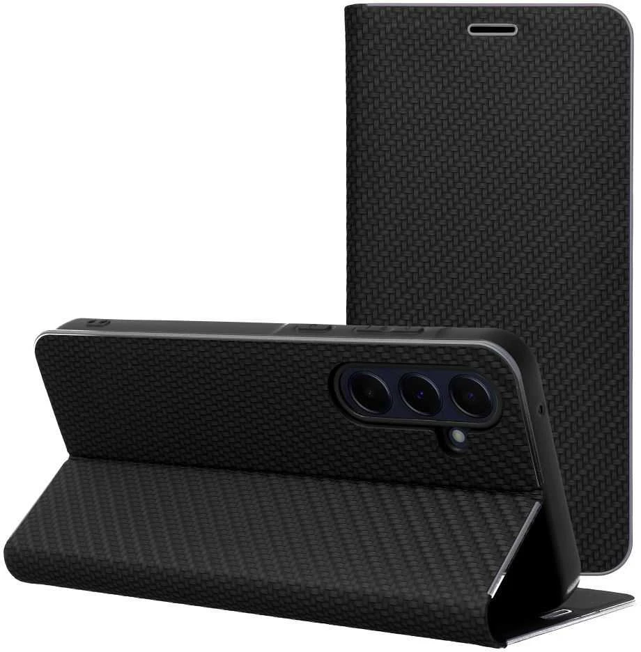 Dėklas Oem LUNA Book Carbon skirtas Xiaomi Redmi Note 12 Pro 5G juodos spalvos