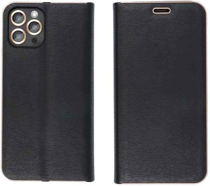 Dėklas Oem LUNA Book Gold skirtas Samsung Galaxy A14 4G / A14 5G juodos spalvos