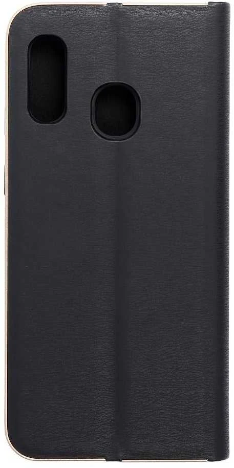 Dėklas Oem LUNA Book Gold skirtas Samsung Galaxy A20e juodos spalvos