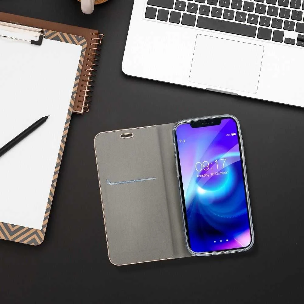 Dėklas Forcell Oem LUNA Book Gold skirtas Samsung Galaxy A33 5G sidabro spalvos
