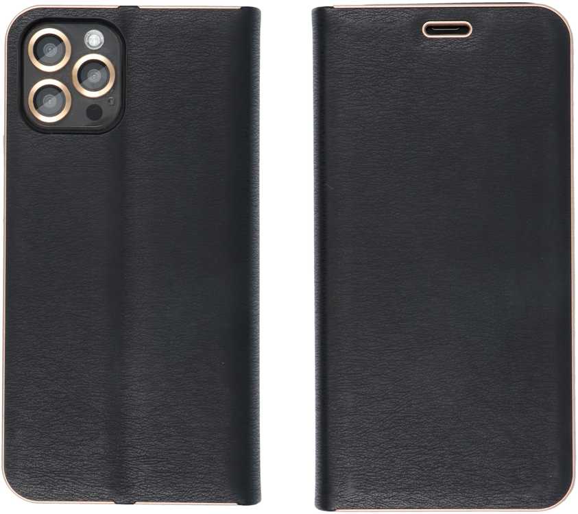 Dėklas Oem LUNA Book Gold skirtas Samsung Galaxy A34 5G juodos spalvos
