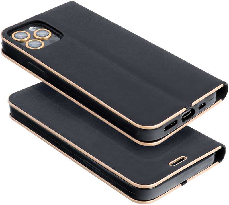 Dėklas Oem LUNA Book Gold skirtas Samsung Galaxy A34 5G juodos spalvos