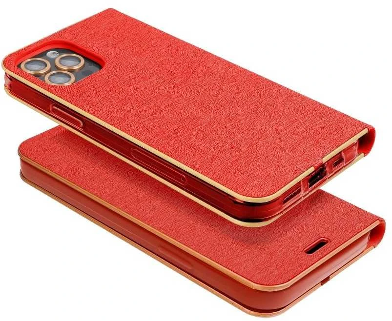 Dėklas Forcell Oem LUNA Book Gold skirtas Samsung Galaxy A52 5G / A52 LTE ( 4G ) / A52s 5G raudonas