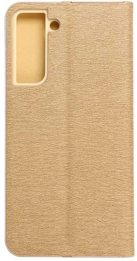 Dėklas Oem LUNA Book Gold skirtas Samsung Galaxy S21 FE aukso spalvos