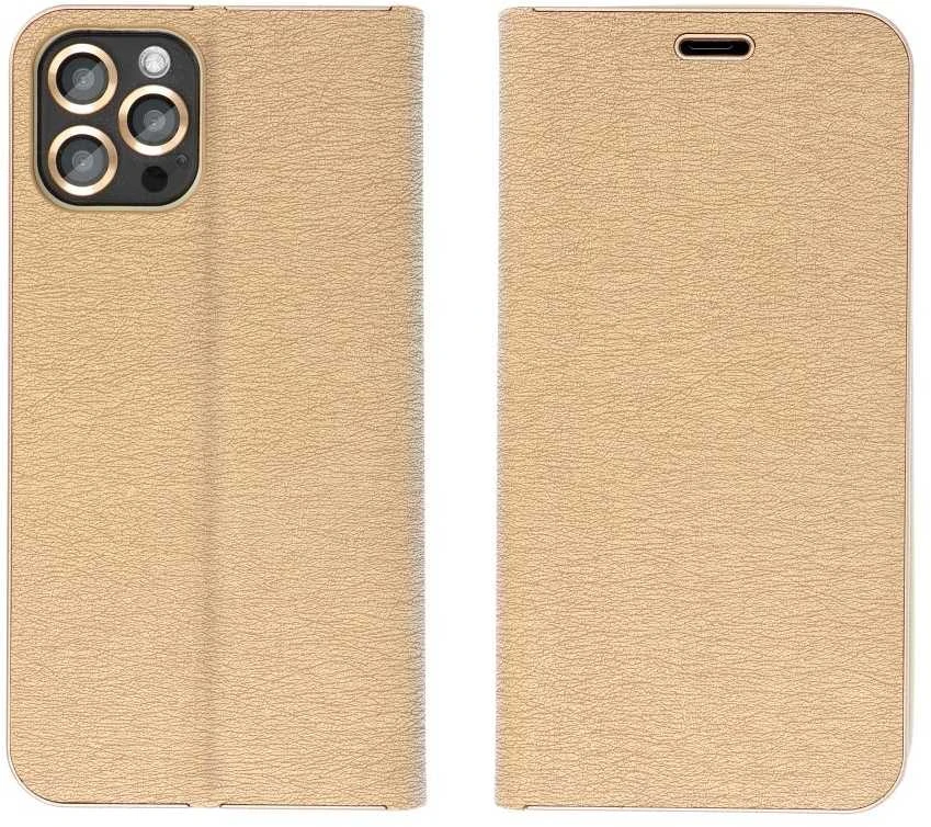 Dėklas Oem LUNA Book Gold skirtas Samsung Galaxy S23 aukso spalvos