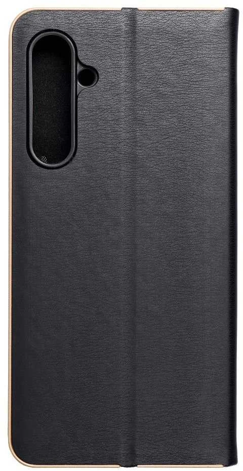 Dėklas Oem LUNA Book Gold skirtas Samsung Galaxy S23 FE juodos spalvos