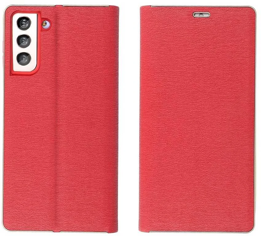 OEM LUNA Book auksinis dėklas Xiaomi Redmi 12 4G / 12 5G raudonas