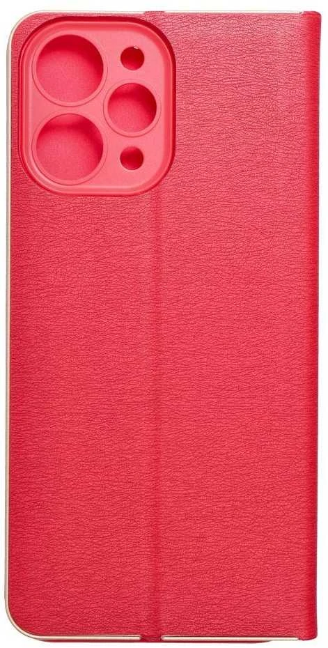 OEM LUNA Book auksinis dėklas Xiaomi Redmi 12 4G / 12 5G raudonas