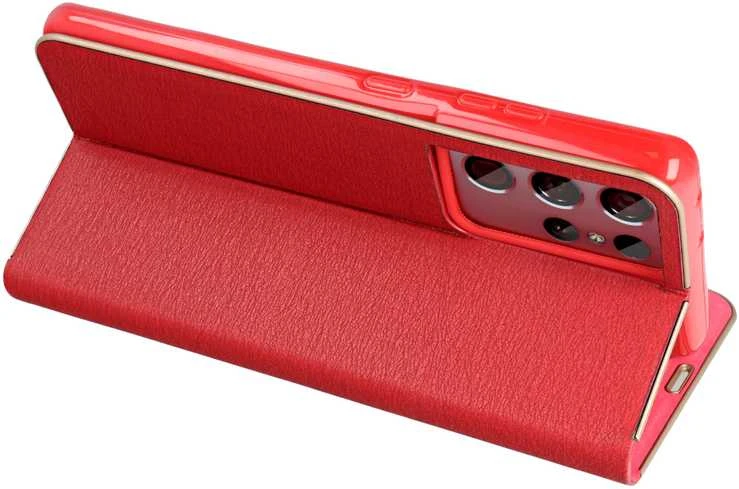 Dėklas Forcell Oem LUNA Book Gold skirtas Xiaomi Redmi Note 11 / 11S red