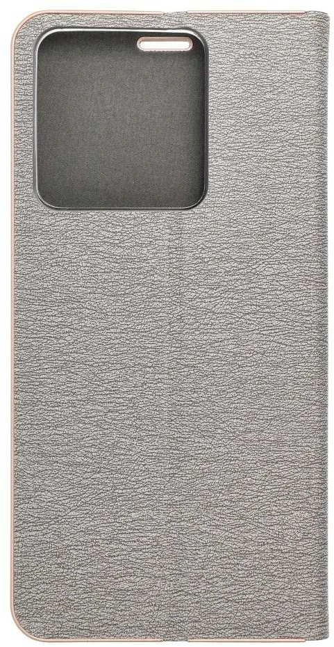 Dėklas Oem LUNA Book Gold skirtas Xiaomi Redmi Note 13 5G sidabro spalvos