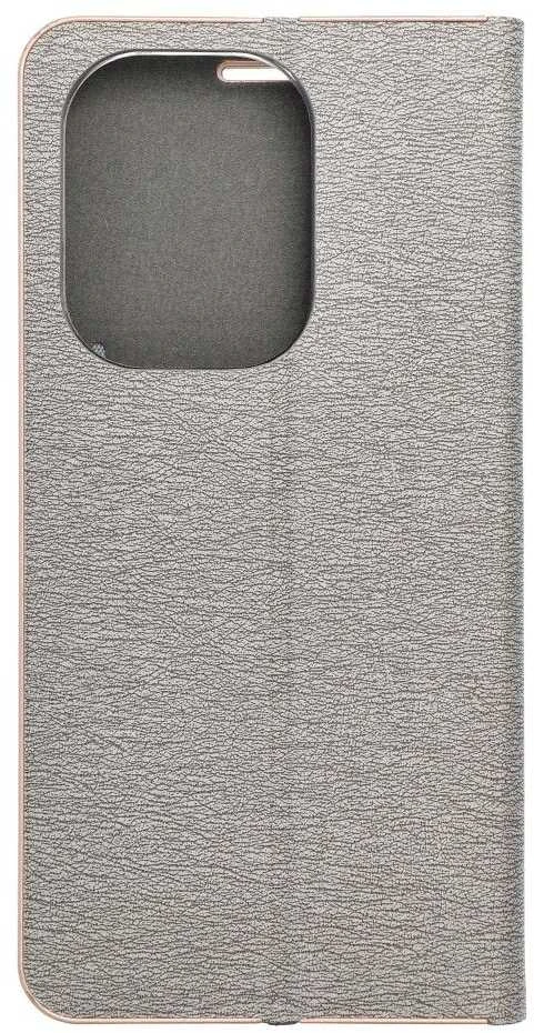 Dėklas Oem LUNA Book Gold skirtas Xiaomi Redmi Note 13 PRO 4G / POCO M6 Pro 4G sidabro spalvos