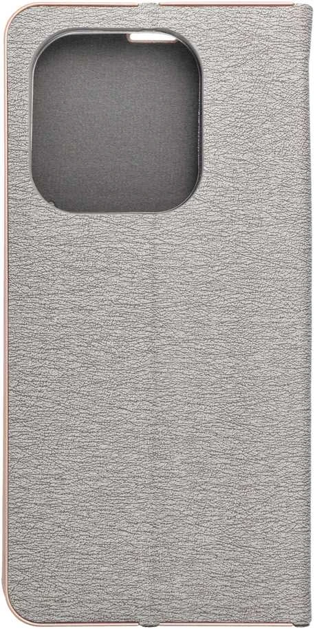 Dėklas Oem LUNA Book Gold skirtas Xiaomi Redmi Note 14 4G (GLOBAL - 164,84mm x 78,15mm x 8,16mm) sidabro spalvos