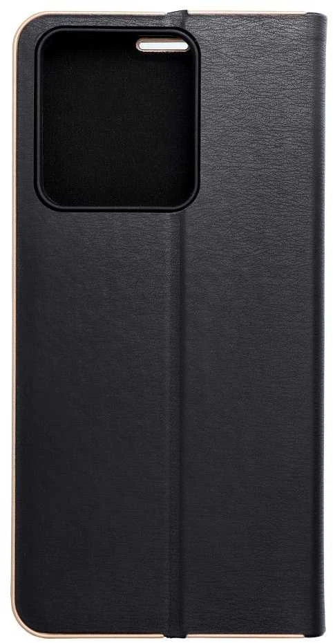Dėklas Oem LUNA Book Gold skirtas Xiaomi Redmi Note 13 4G juodos spalvos