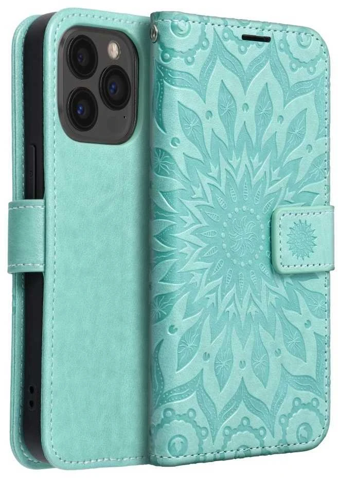 Forcell MEZZO Knygų dėklas, skirtas IPHONE 13 PRO mandala žaliai