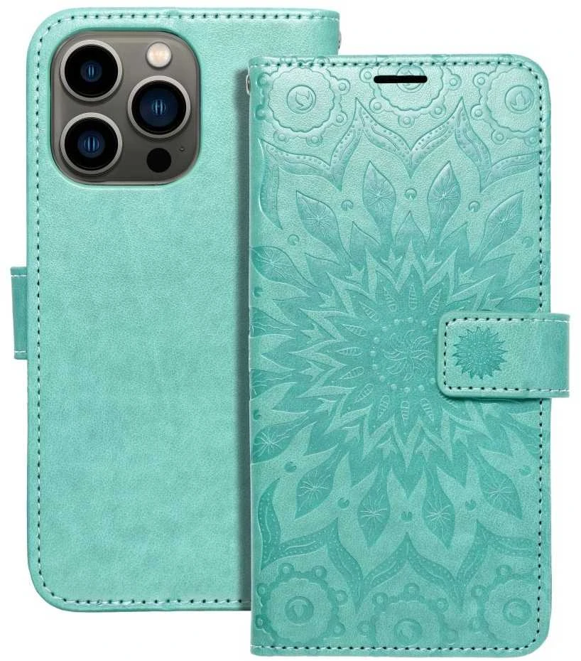 Forcell MEZZO Knygų dėklas, skirtas IPHONE 13 PRO mandala žaliai