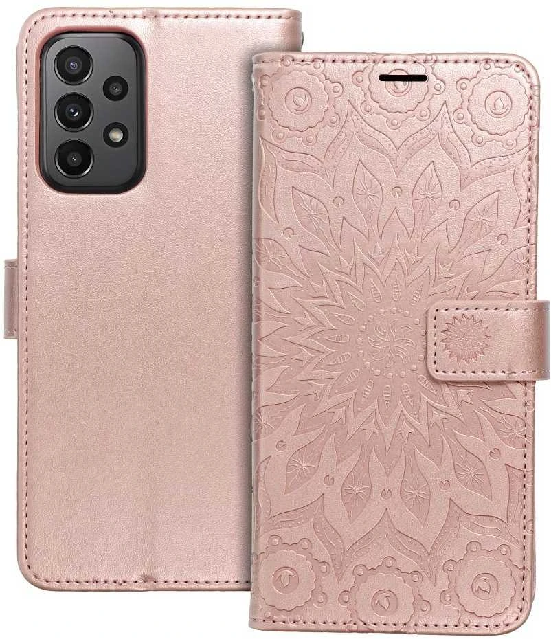 Oem MEZZO Book dėklas skirtas Samsung Galaxy A23 5G mandala rose auksinis