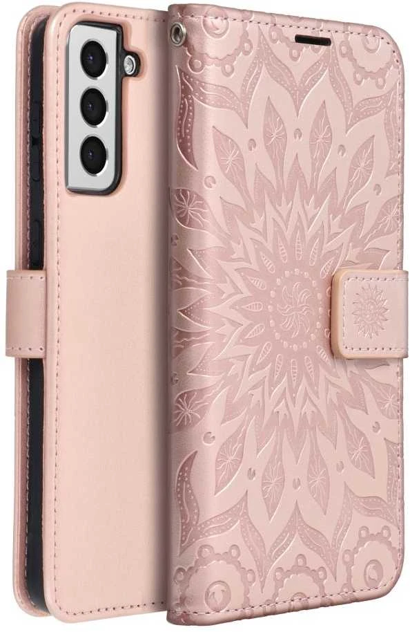 Forcell Oem MEZZO Book dėklas skirtas Samsung Galaxy A32 LTE ( 4G ) mandala rožinio aukso spalvos