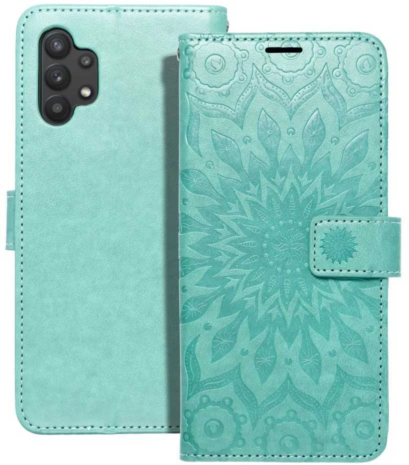 Forcell Oem MEZZO Book dėklas skirtas Samsung Galaxy A32 LTE ( 4G ) mandala žalios spalvos