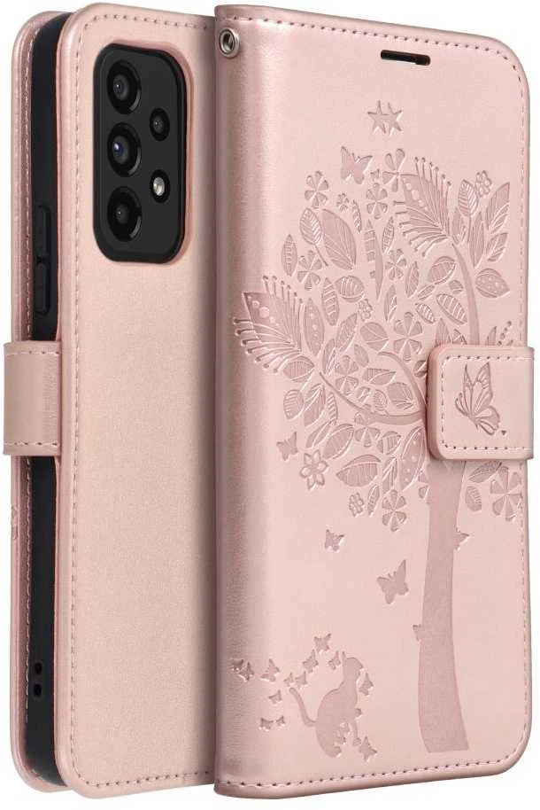 Oem MEZZO Book dėklas skirtas Samsung Galaxy A53 5G medžio rose auksinis